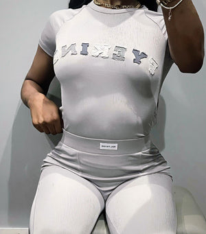 Grey Fye Legging set  ( Text to order )